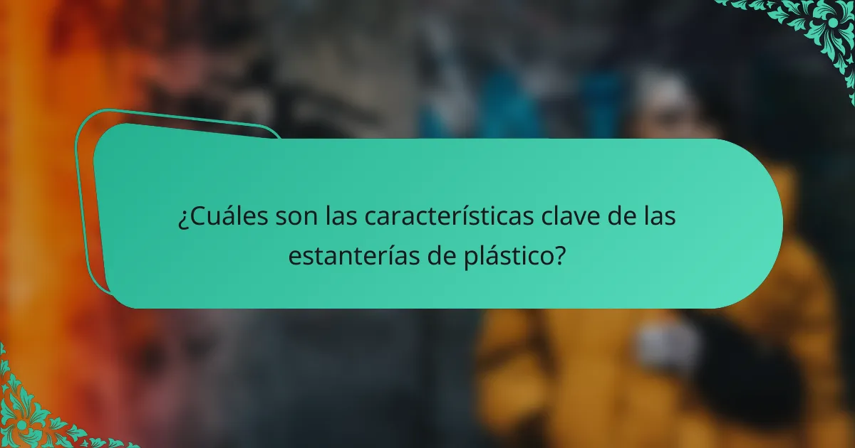 ¿Cuáles son las características clave de las estanterías de plástico?