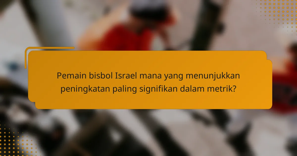Pemain bisbol Israel mana yang menunjukkan peningkatan paling signifikan dalam metrik?